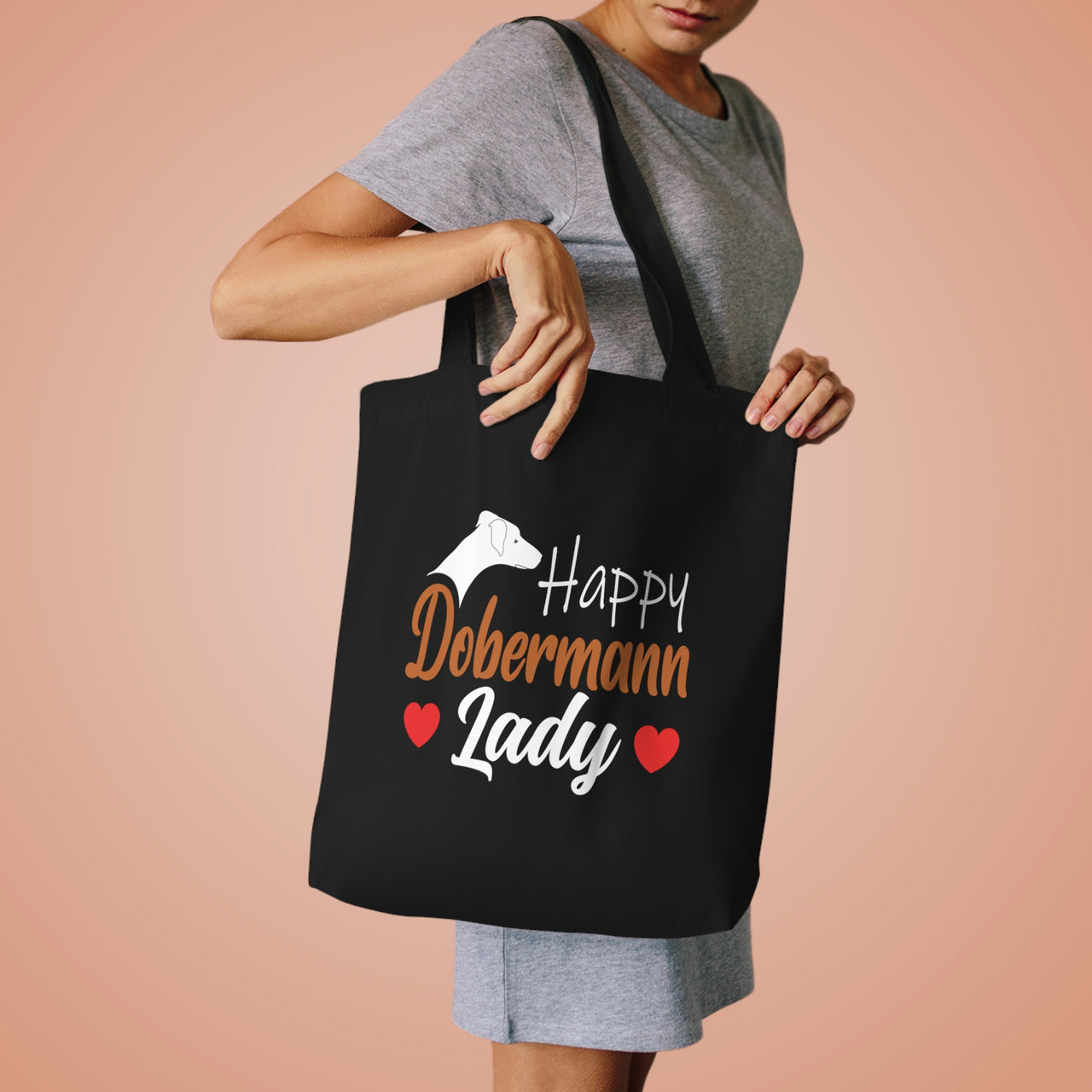 Happy Dobermann Lady Tote Bag