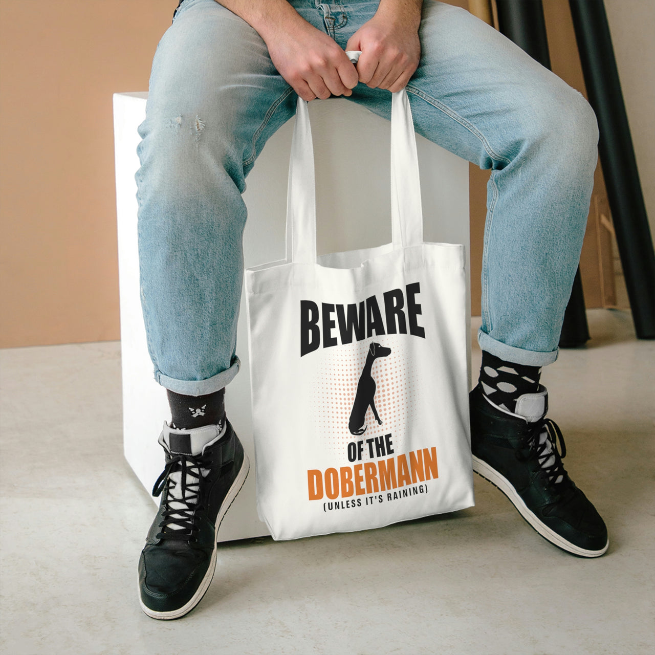 Unless it's Raining Dobermann Tote Bag