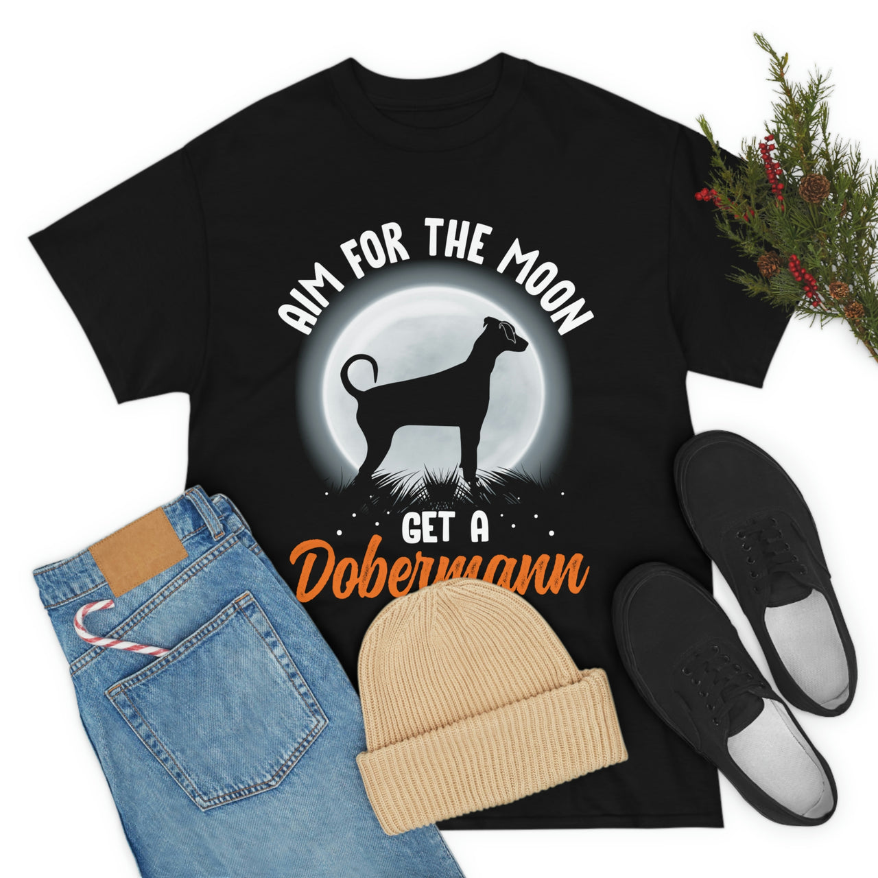 Aim for the Moon Get a Dobermann T-shirt