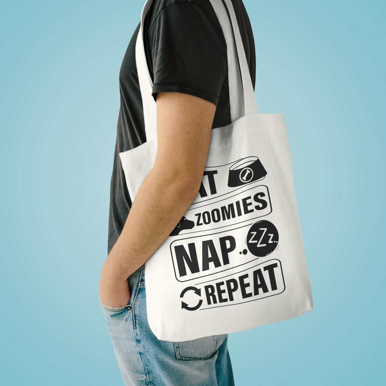 Eat Zoomies Nap Repeat Tote Bag