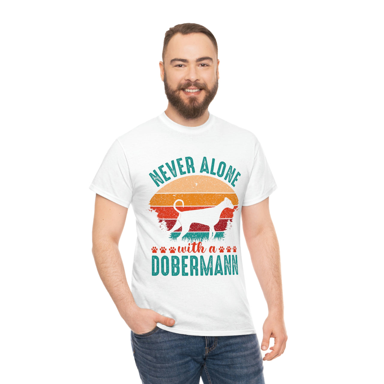 Never Alone with a Dobermann Tshirt