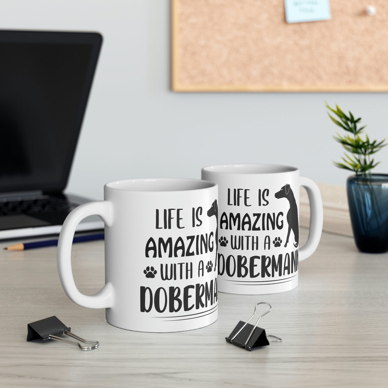 Life is Amazing with a Dobermann Coffee Mug