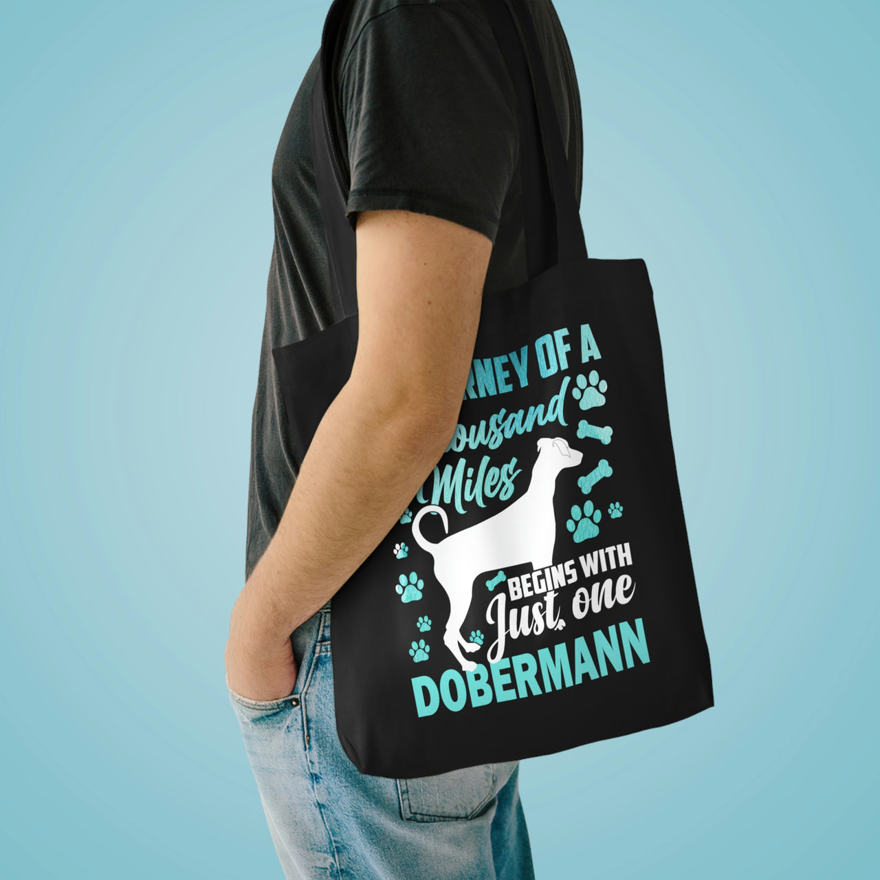 A Journey of a Thousand Miles Dobermann Tote Bag