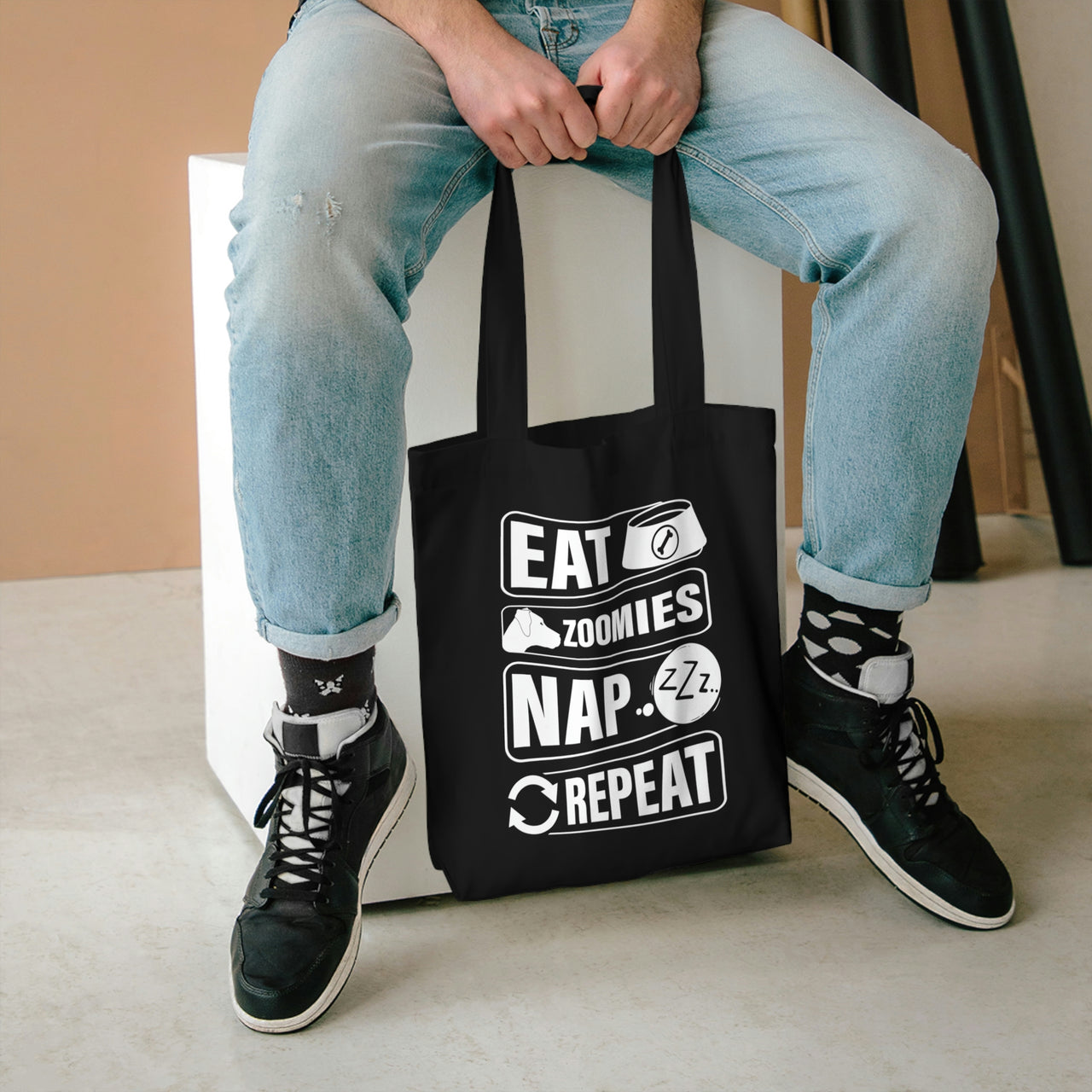 Eat Zoomies Nap Repeat Tote Bag