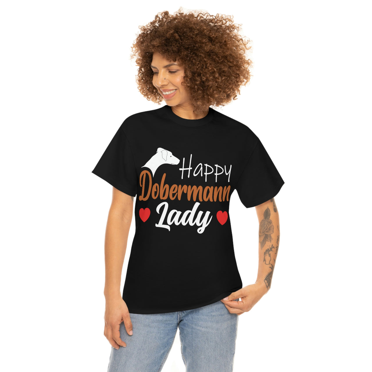 Happy Dobermann Lady T-shirt