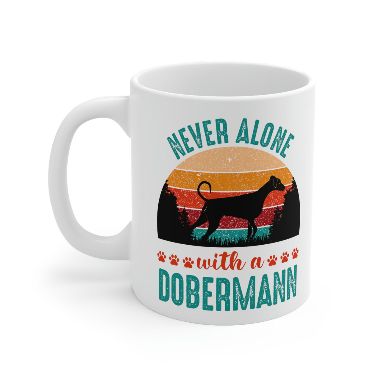 Never Alone with a Dobermann Coffee Mug