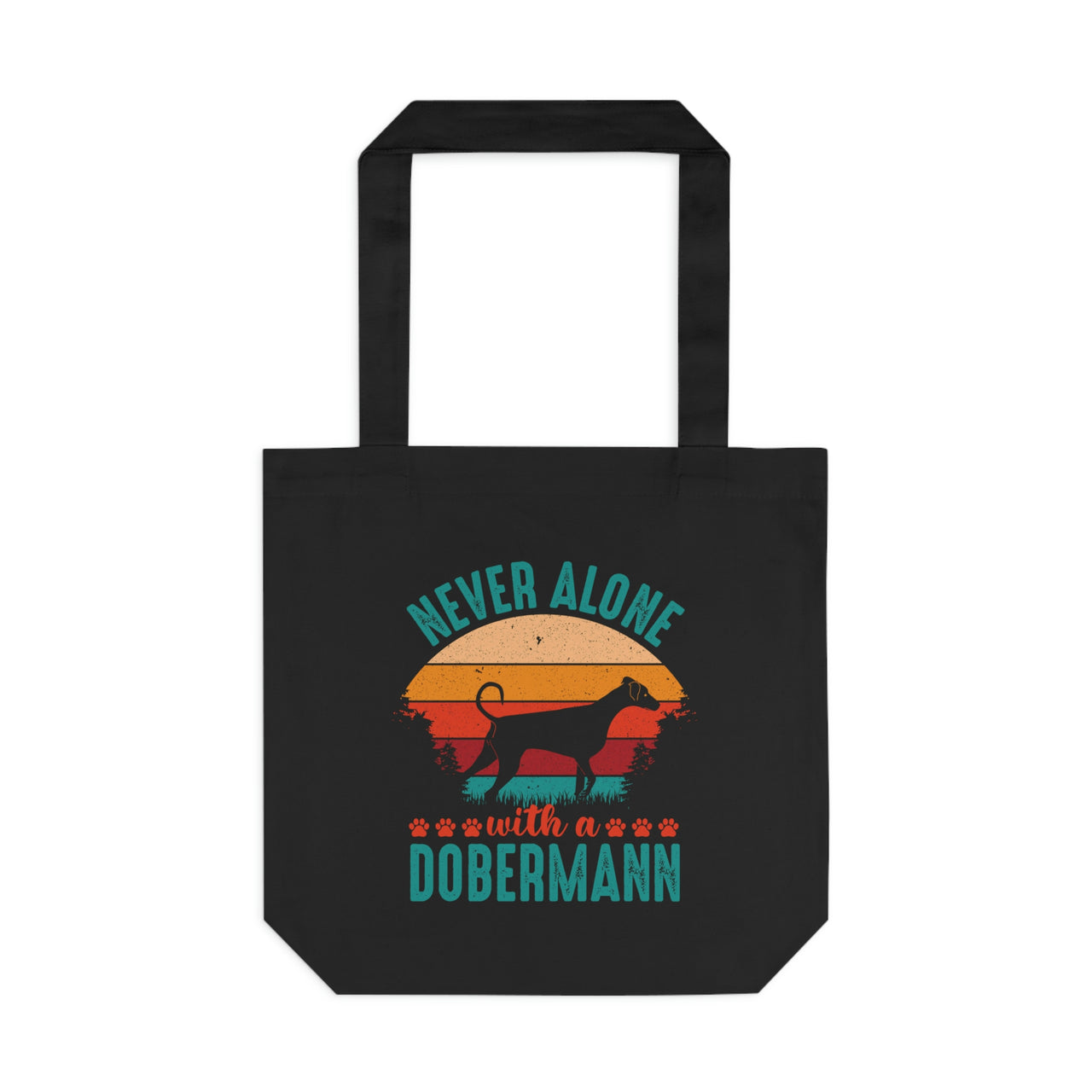 Never Alone with a Dobermann Tote Bag