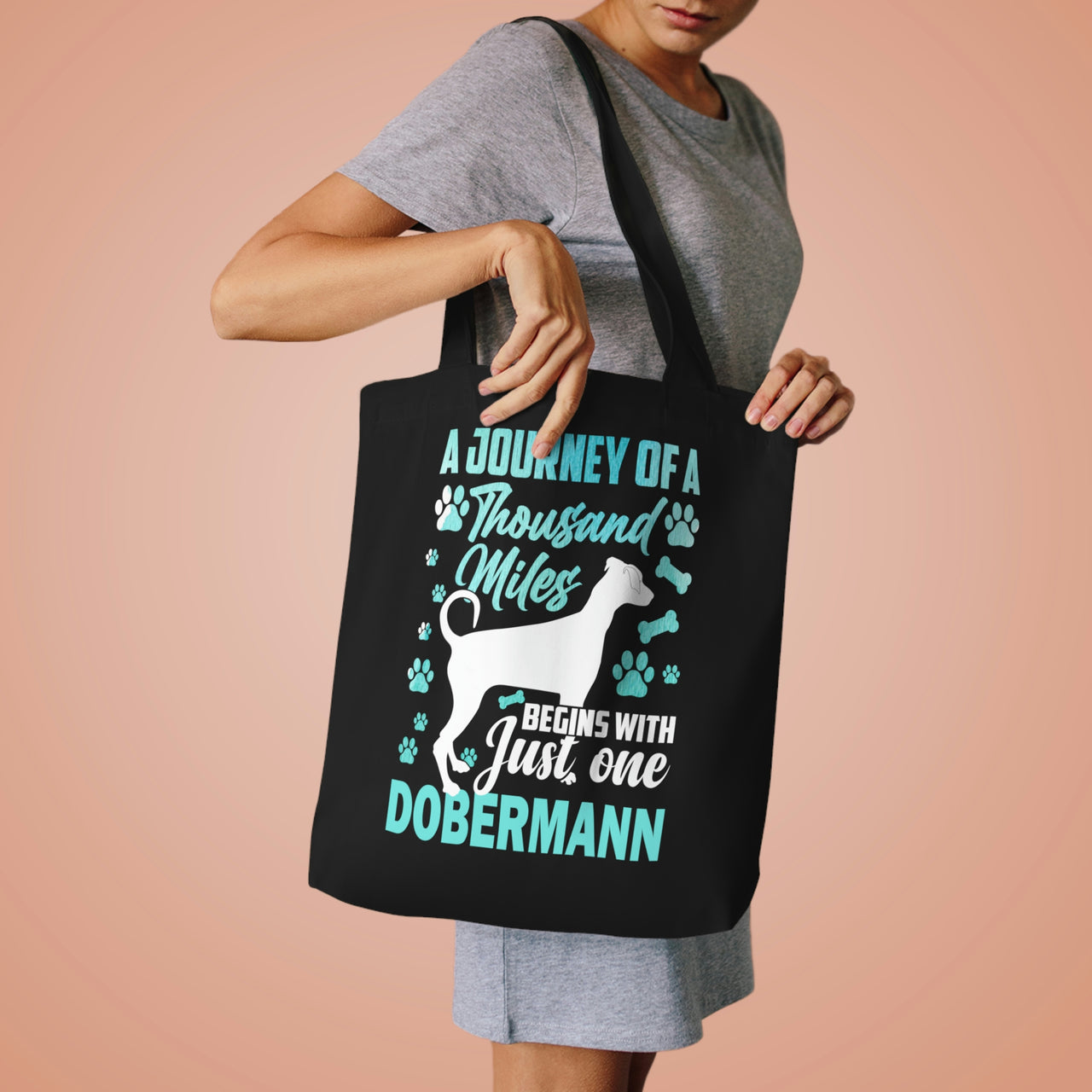 A Journey of a Thousand Miles Dobermann Tote Bag