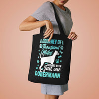 Thumbnail for A Journey of a Thousand Miles Dobermann Tote Bag