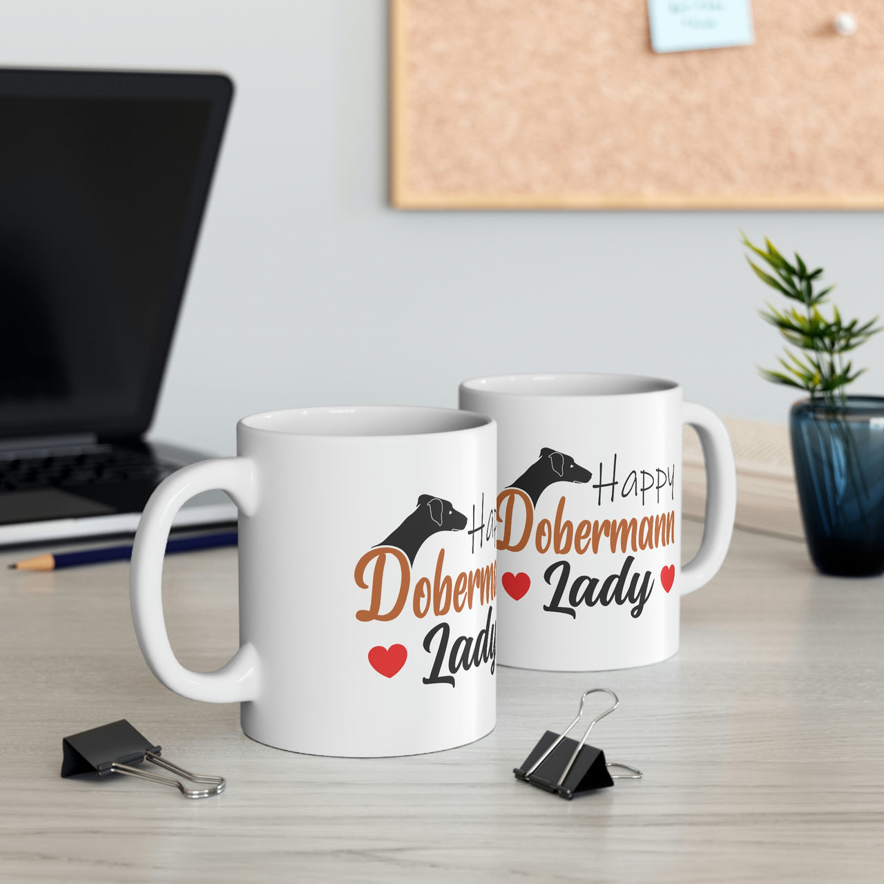 Happy Dobermann Lady Coffee Mug