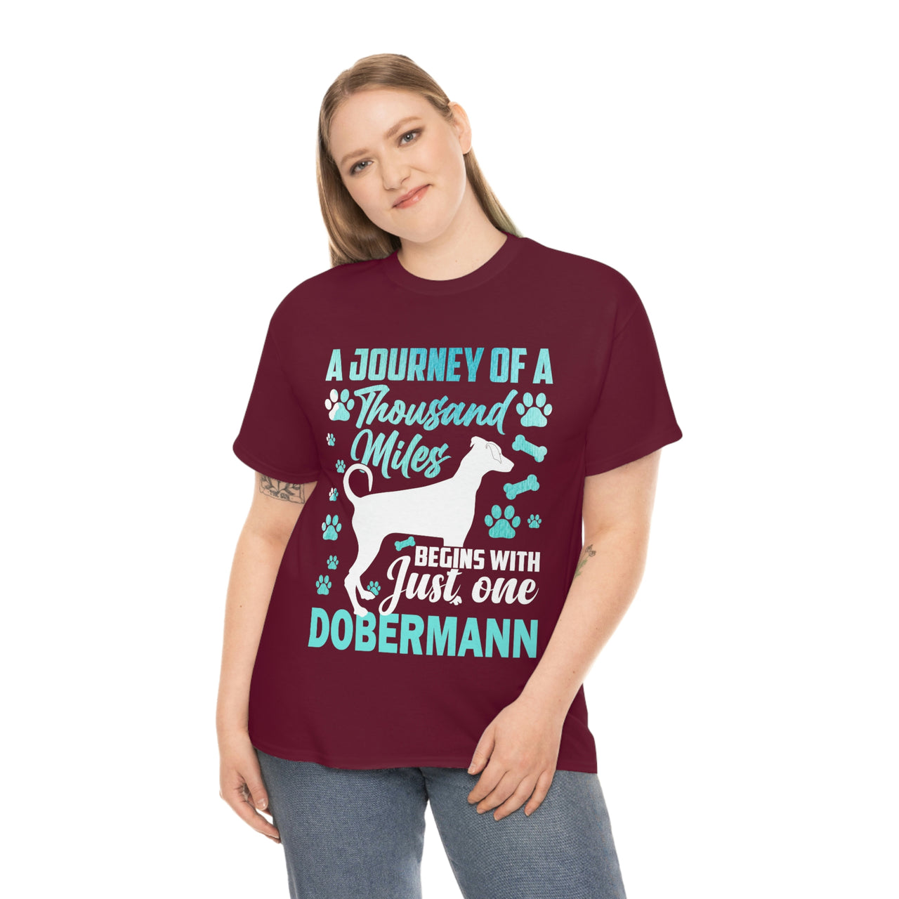 A Journey of a Thousand Miles Dobermann Tshirt