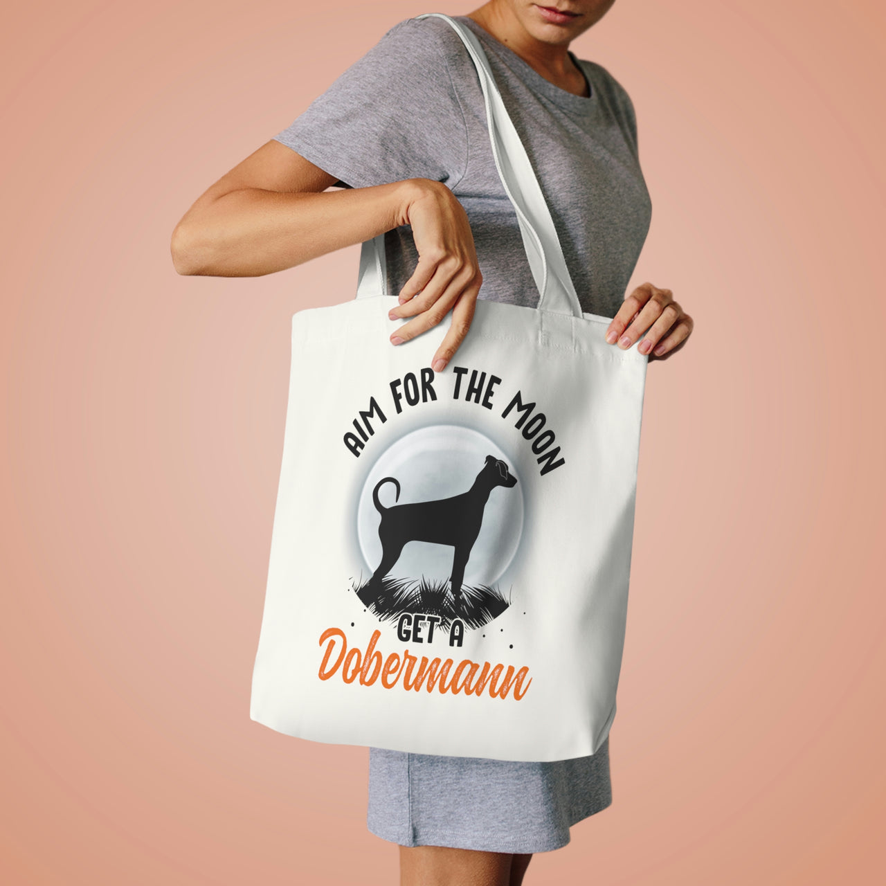 Aim for the Moon Get a Dobermann Tote Bag