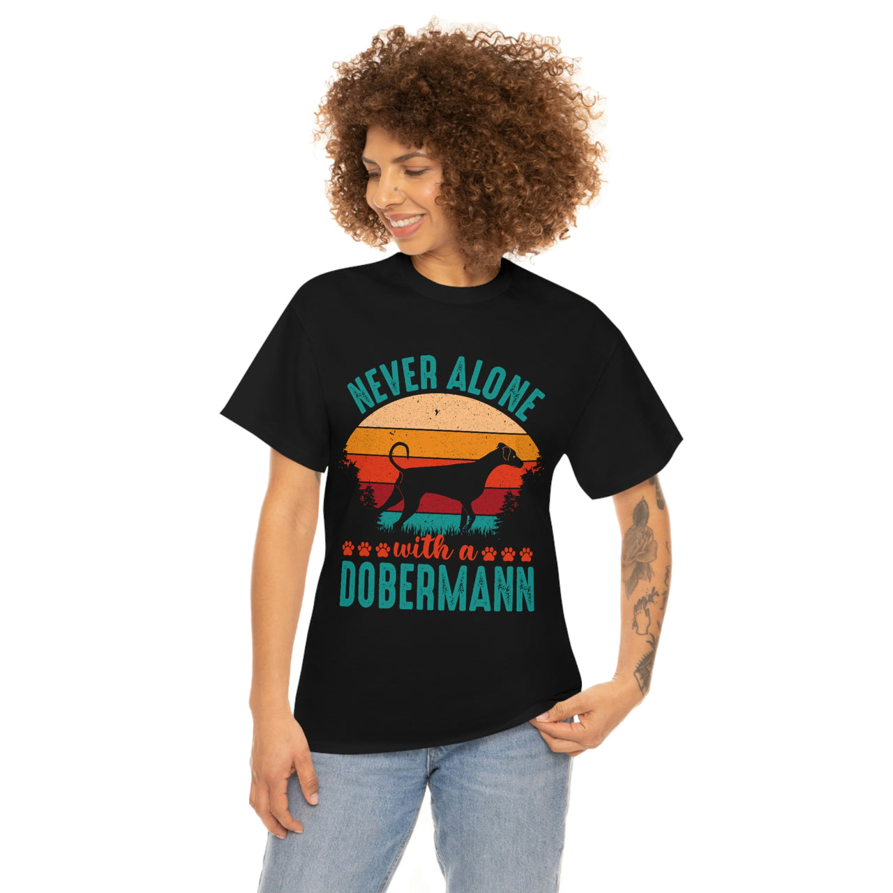 Never Alone with a Dobermann Tshirt