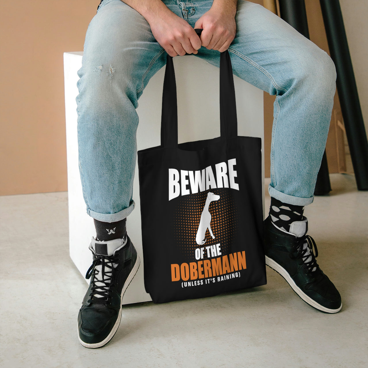 Unless it's Raining Dobermann Tote Bag