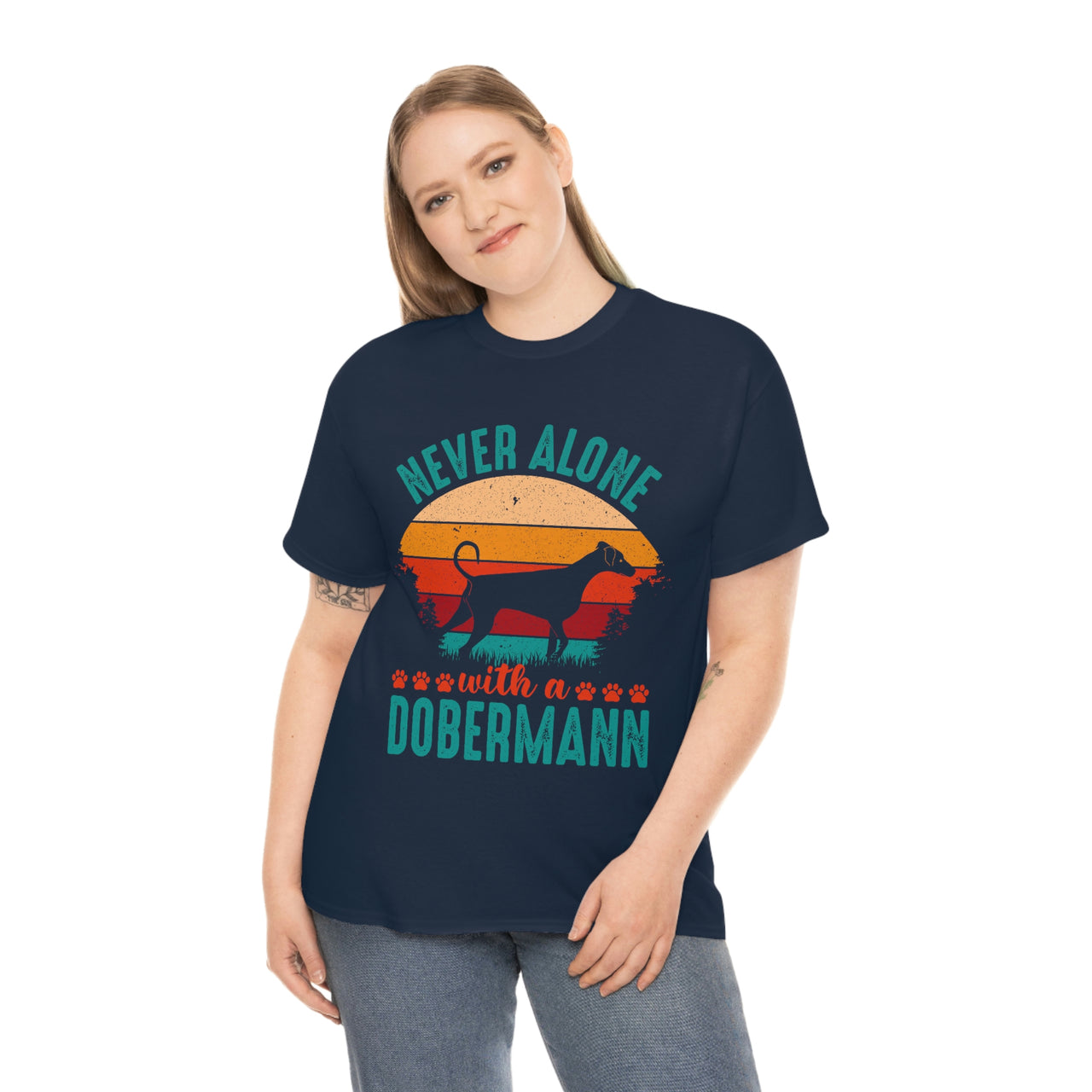 Never Alone with a Dobermann Tshirt