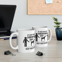 Thumbnail for Keep Your Distance - One Adult Dobermann Apart Coffee Mug