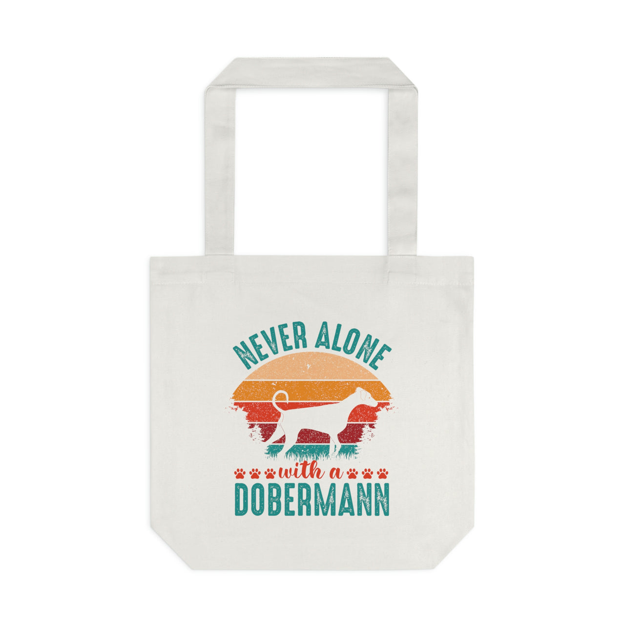 Never Alone with a Dobermann Tote Bag