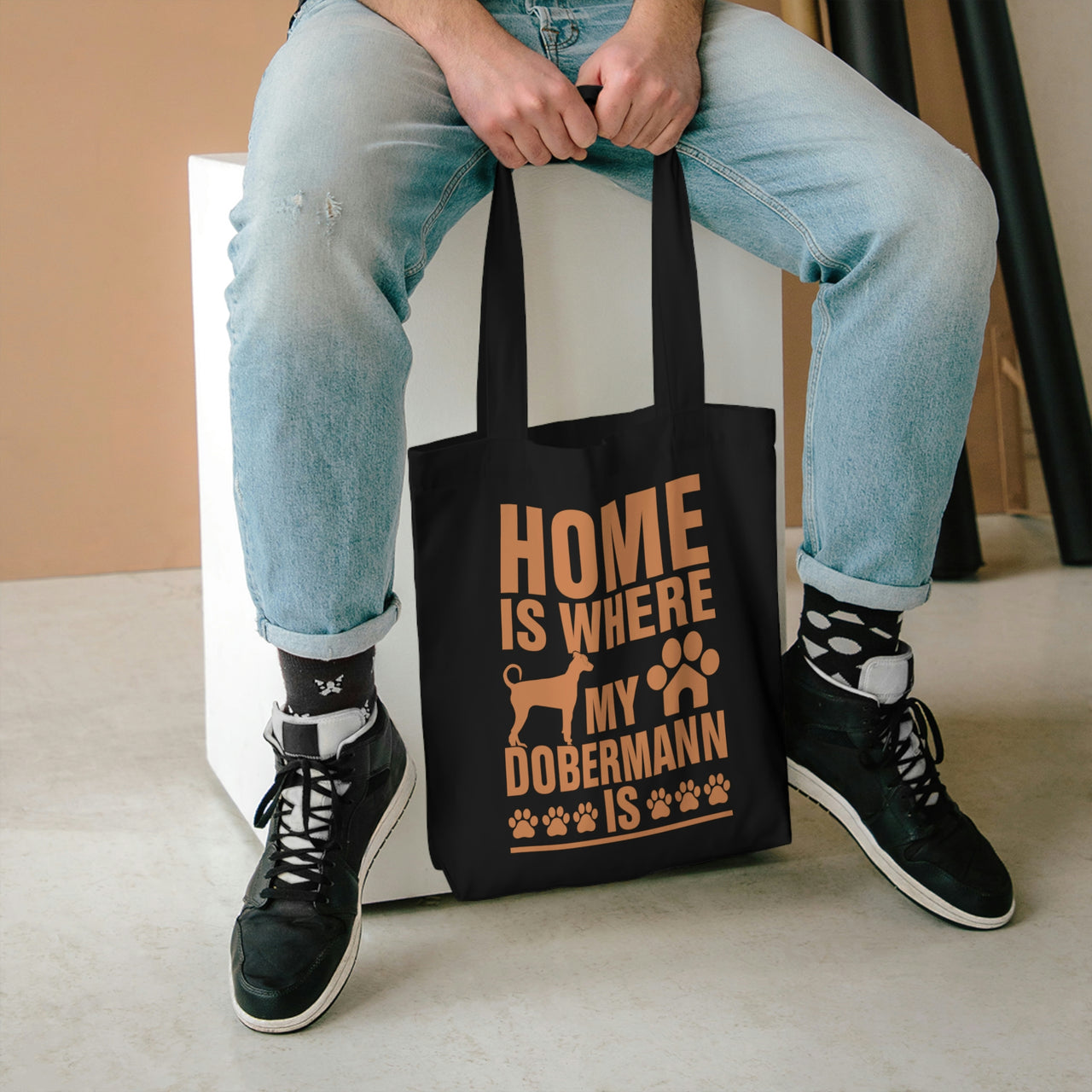 Home is Where My Dobermann is Tote Bag