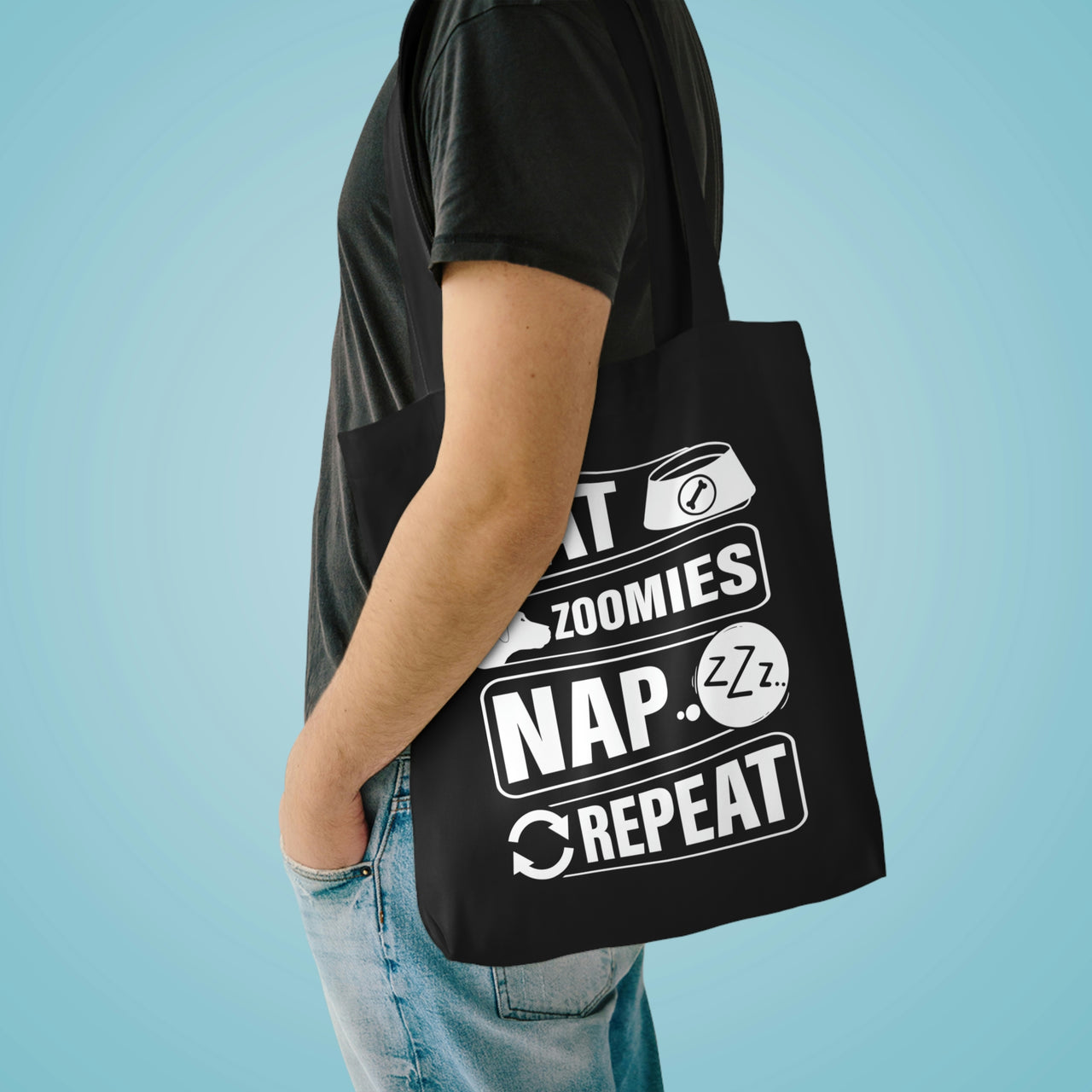 Eat Zoomies Nap Repeat Tote Bag