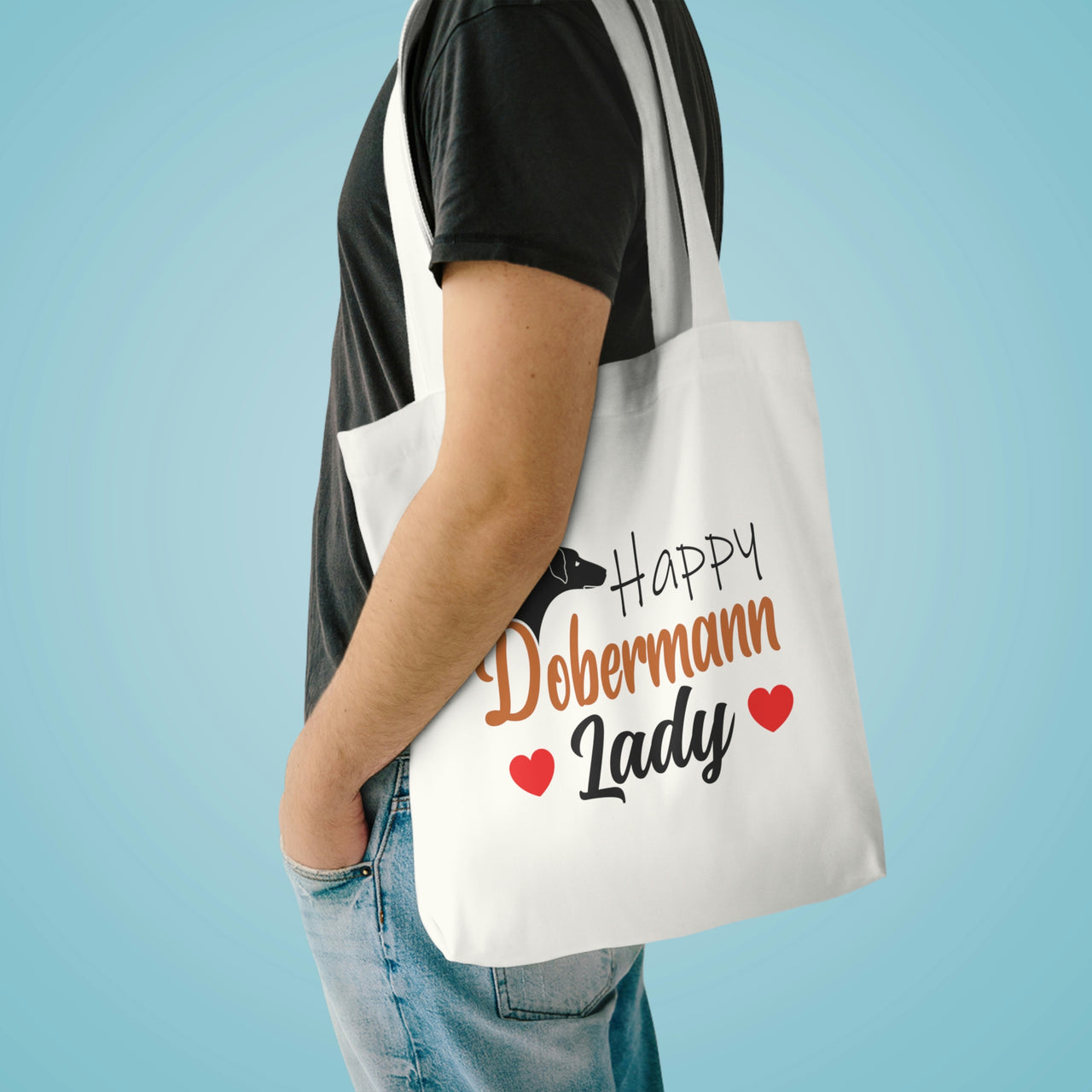 Happy Dobermann Lady Tote Bag