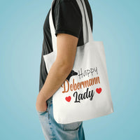 Thumbnail for Happy Dobermann Lady Tote Bag