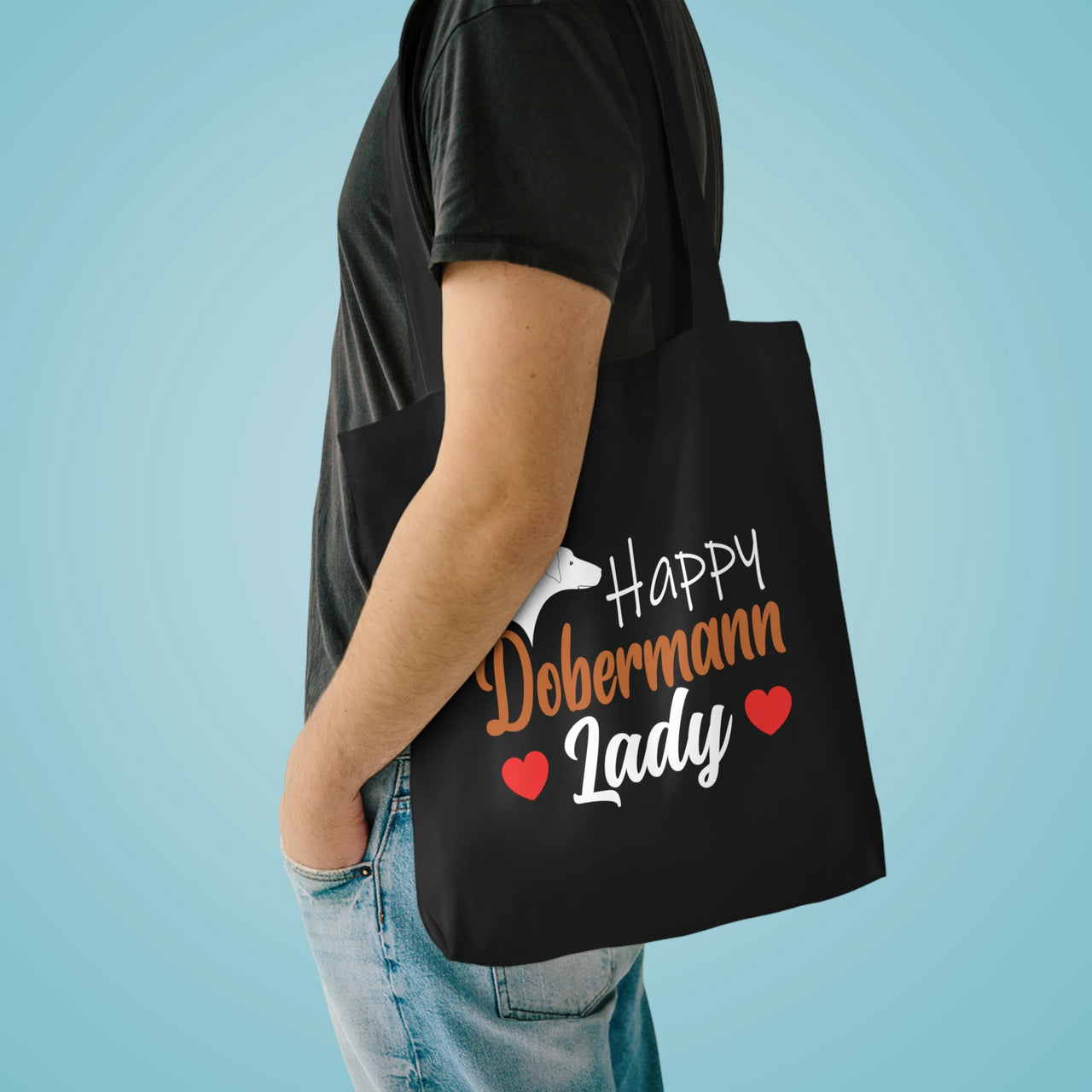 Happy Dobermann Lady Tote Bag