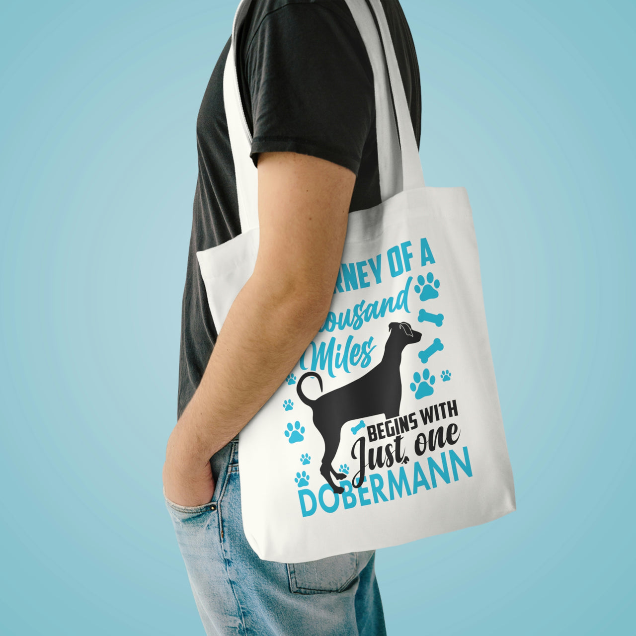 A Journey of a Thousand Miles Dobermann Tote Bag