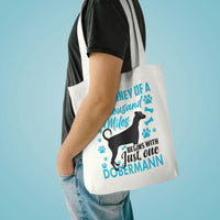 Thumbnail for A Journey of a Thousand Miles Dobermann Tote Bag