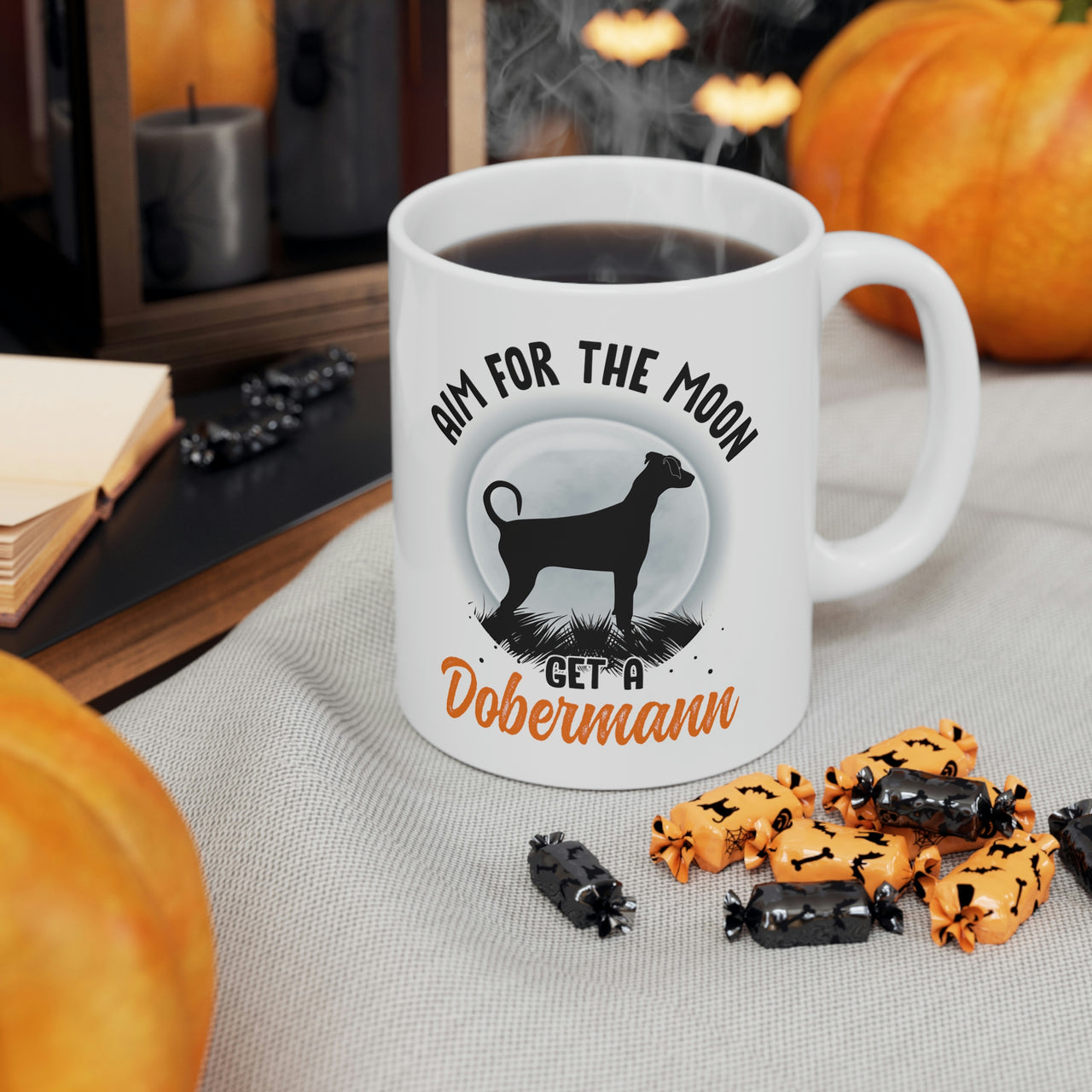 Aim for the Moon Get a Dobermann Coffee Mug