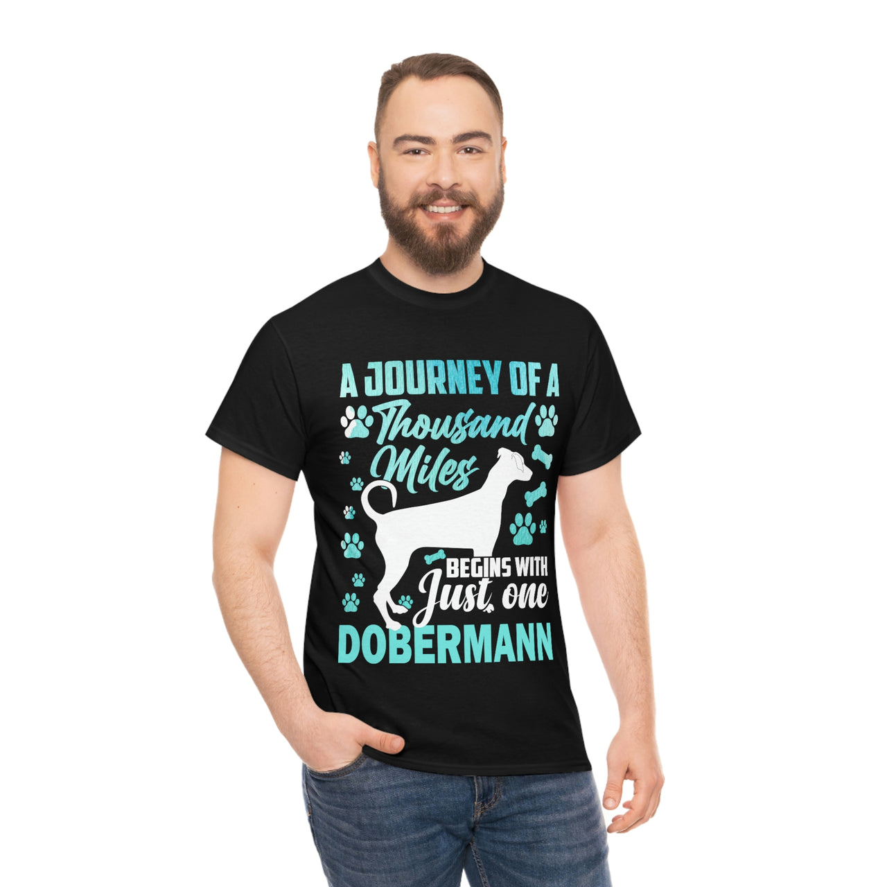 A Journey of a Thousand Miles Dobermann Tshirt