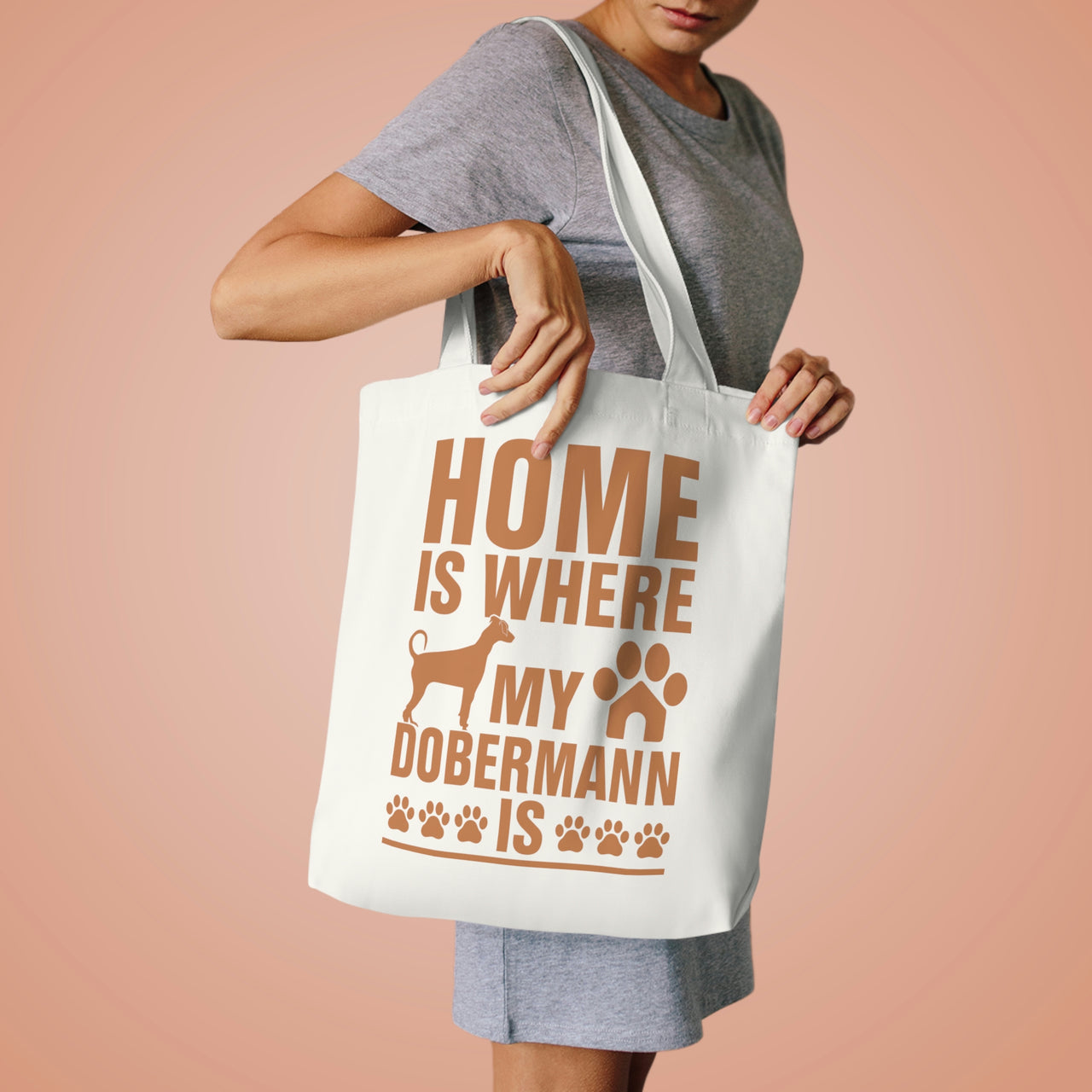 Home is Where My Dobermann is Tote Bag