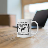 Thumbnail for Keep Your Distance - One Adult Dobermann Apart Coffee Mug